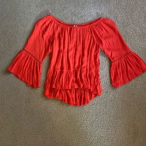 F21 orange blouse